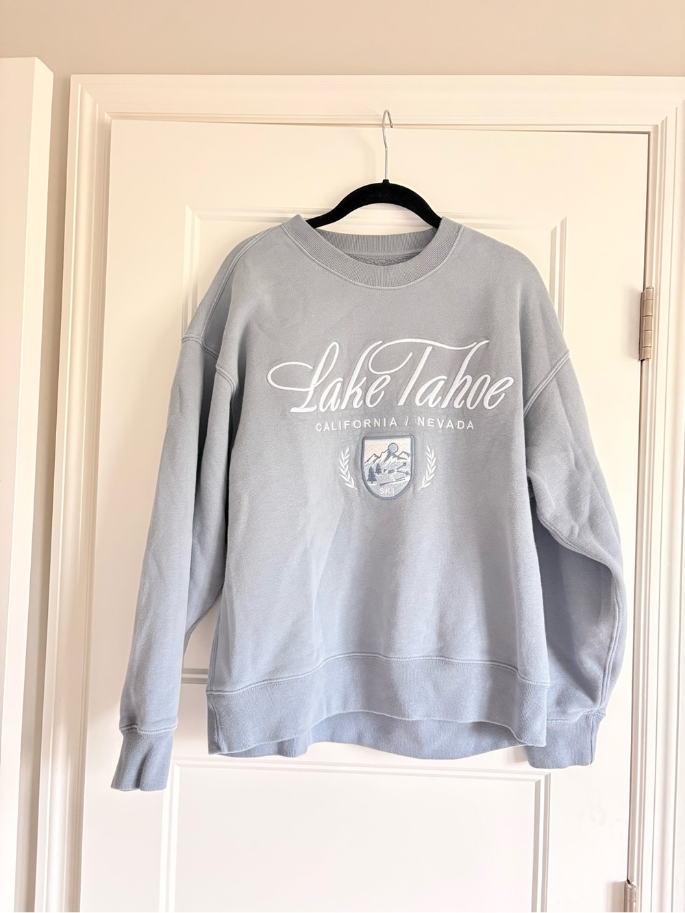 Abercrombie oversized crewneck sweatshirt, size medium, light blue